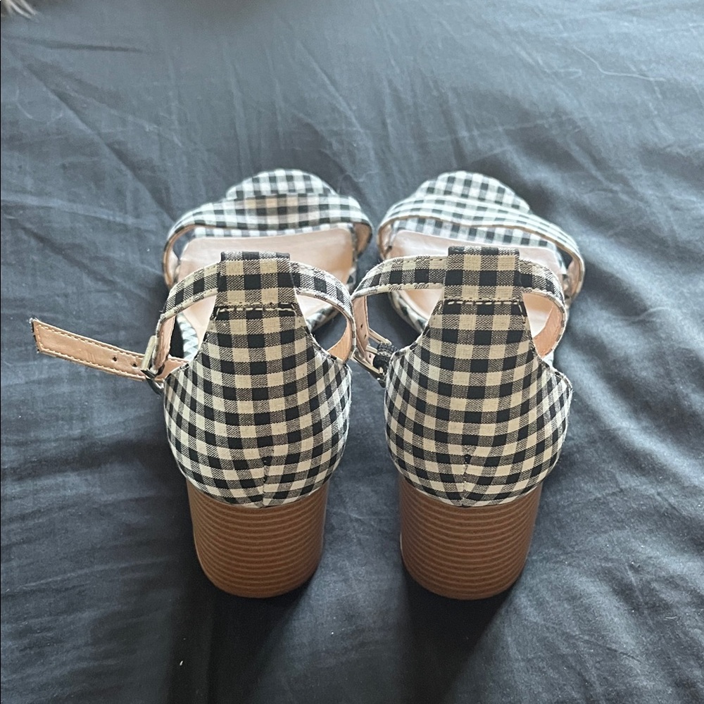Call It Spring Black and White Checkered Heels - Picture 2 of 6